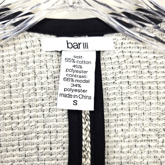 Bar lll Womens Jacket Cardigan Size S Open Front Fall Winter Cotton Blend Coat - Picture 3 of 6